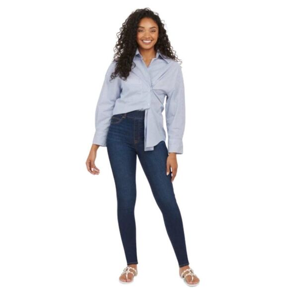SPANX Ankle Skinny Jeans Midnight Shade Size M - Picture 1 of 3
